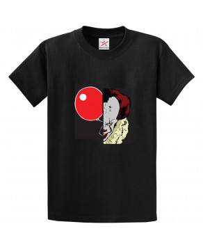 IT Joker With Balloon Classic Unisex Kids and Adults T-Shirt For Horror Movie Fans